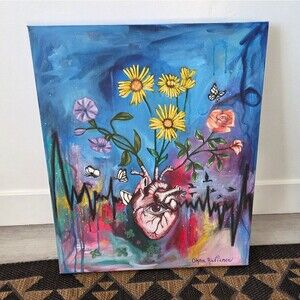 Handpainted Modern Art Pieces Canvas Space Celestial Universe Abstract Boho